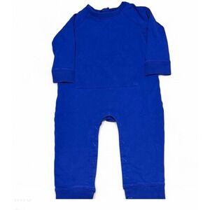 Primary Baby Romper 12-18 Months Blue One Piece Snap Bodysuit Pocket Outfit